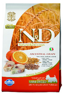 Farmina (Фармина) N&D Low Grain Dog 12кг с треской и апельсином для взрослых собак мелких пород (022059)