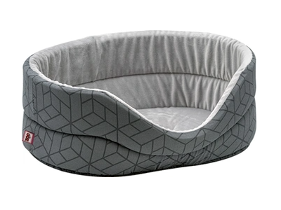 Лежанка (Зооэкспресс) "Геометрия" с плюшем №1 750715 40*27*16 см серый