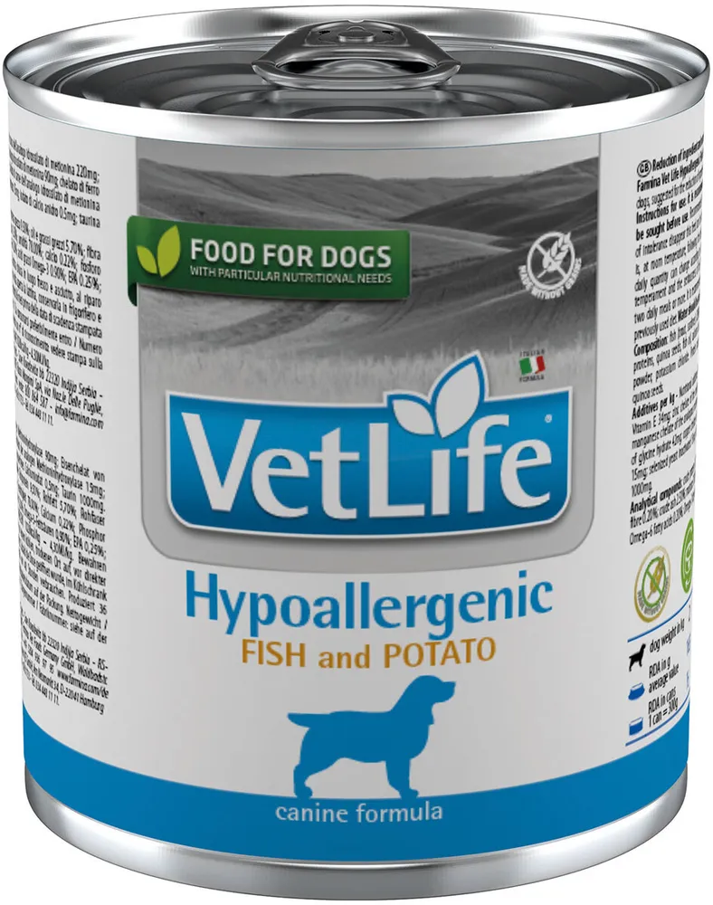 Farmina (Фармина) Vet Life Dog Hypoallergenic 0,3кг консервы гипоаллергенный с рыбой и картофелем (102819) фото