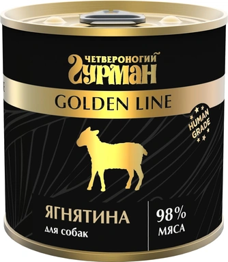 209141006 Корм влажный для собак Четвероногий гурман "Golden line Ягнятина", 240 г