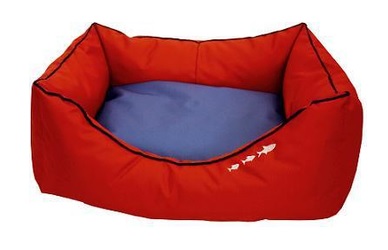 Лежанка (Зооэкспресс) пухлик Oxford №2 двухсторонняя 49*36*22 см синий/серый 