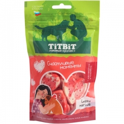 TiTBiT 0,1кг снеки Счастливые моменты мягкие с телятиной и клюквой для собак всех пород