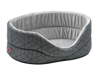 Лежанка (Зооэкспресс) "Геометрия" с плюшем №2 750725 43*30*16 см серый