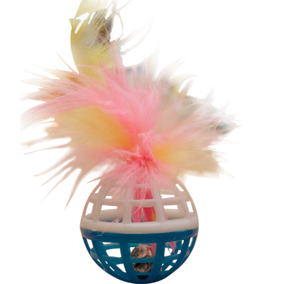 Игрушка "Погремушка с бубенчиком и пером" (10шт) Зооник (16459)