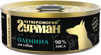 209101011 Корм влажный для собак Четвероногий гурман "Golden line Оленина", 100 г