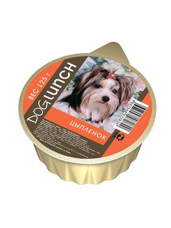 Дог Ланч 0,125кг крем-суфле с цыпленком ламистер консервы для собак (72820)