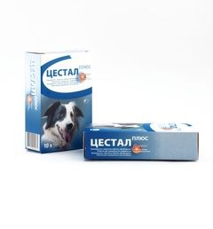 Цестал Плюс (CEVA) (10табл) со вкусом печени, для собак (ЛИЦЕНЗИЯ) фото