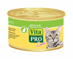 Вита ПРО (Vita PRO) Luxe 85г кролик мусс д/кошек (712802) фото Вита ПРО (Vita PRO) Luxe 85г кролик мусс д/кошек (712802) фото
