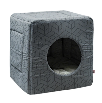 Дом (Зооэкспресс) куб-трансформер 761415 "Геометрия" №1 42*42*40 см серый