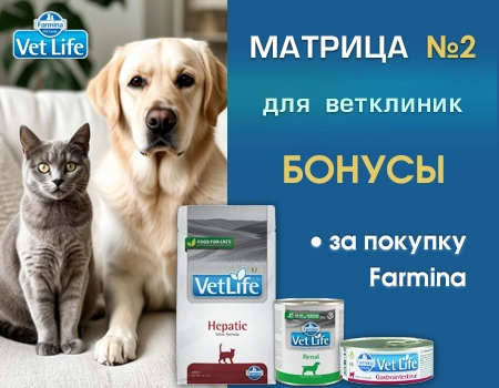 Матрица №2. Бонусы для ветеринарных клиник за покупку Farmina Vet Life