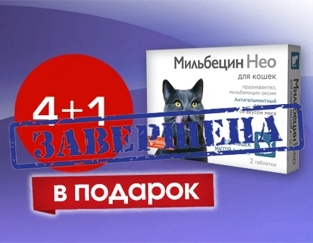 Мильбецин Нео: акция 4 + 1