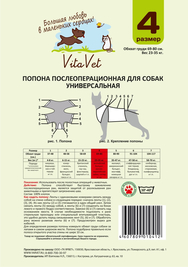 Послеоперационная попона для собак