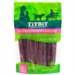 TiTBiT 0,37кг колбаски Миланские для собак всех пород - XXL