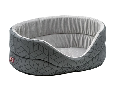 Лежанка (Зооэкспресс) "Геометрия" с плюшем №3 750735 49*33*17 см серый