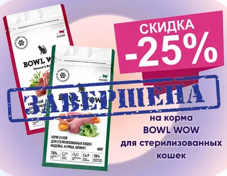 BOWL WOW: скидка 25% на сухие корма BOWL WOW: скидка 25% на сухие корма
