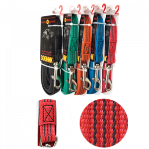 Поводок (Зооник) 2м*20мм, капрон с латексной нитью, красный фото