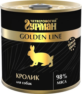 209141003 Корм влажный для собак Четвероногий гурман "Golden line Кролик", 240 г