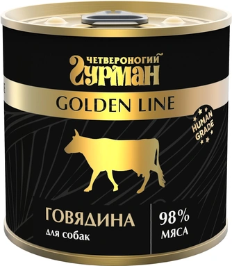 209141001 Корм влажный для собак Четвероногий гурман "Golden line Говядина", 240 г