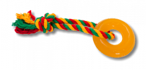 Игрушка д/собак Doglike Кольцо мини из лит.рез.с канат.6,9х2,3см (без уч.каната) желтый (D11-1106) фото