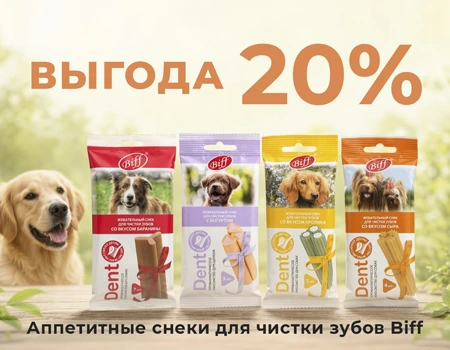 Biff: скидка 20% на лакомства Biff: скидка 20% на лакомства