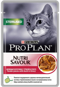 Проплан Nutri Savour Sterilised 85г утка в соусе д/кошек (596078) фото Проплан Nutri Savour Sterilised 85г утка в соусе д/кошек (596078) фото