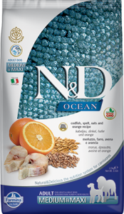 Farmina (Фармина) N&D Low Grain Dog Ocean Ancestral Grain 12кг сухой низкозерновой с треской и апельсином для собак средних и крупных пород (4152) Farmina (Фармина) N&D Low Grain Dog Ocean Ancestral Grain 12кг сухой низкозерновой с треской и апельсином для собак средних и крупных пород (4152) фото
