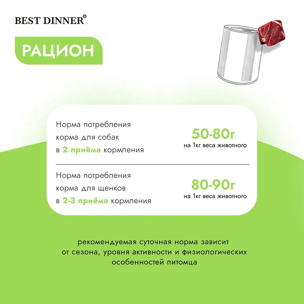 Best Dinner Premium Меню №1 0,34кг ягненок консервы для юниоров для щенков  (264157), купить оптом в Москве, цена, характеристики, описание - Симбио -  ЗооЛэнд