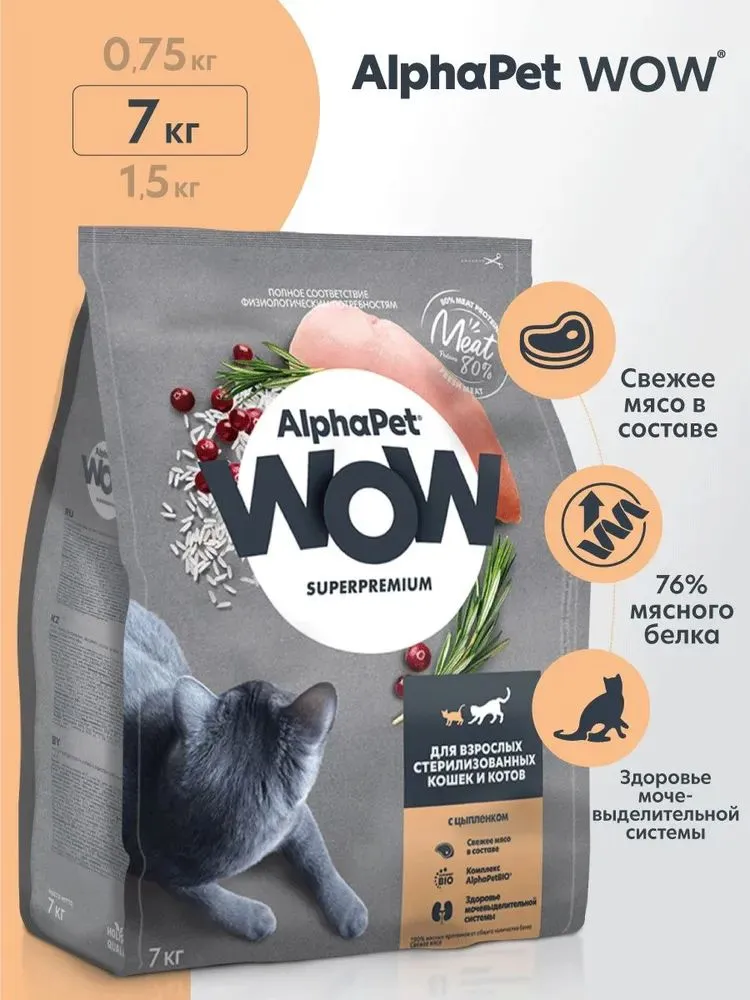 Корм для кошек wow alpha. Альфапет wow корма для кошек. Альфа ПЭТ корм для кошек. Корм для кошек wow для стерилизованных.