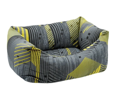 Лежанка (Зооэкспресс) пухлик "Геометрия" №4 750046 55*40*23 см желто-серый