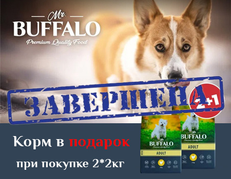 Mr.Buffalo: 2 +1 акция на корм для собак Mr.Buffalo: 2 +1 акция на корм для собак