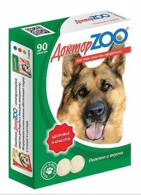 ДокторZoo 0,045кг лакомство витаминизированное 90таб, здоровье и красота для собак фото