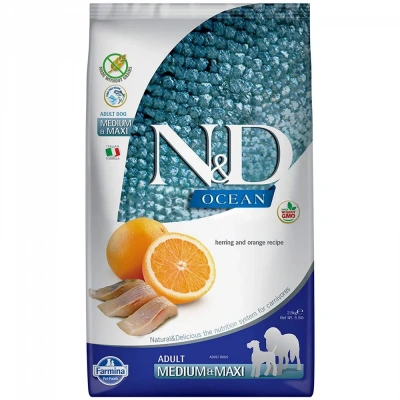 Farmina (Фармина) N&D Dog 2,5кг с рыбой и апельсином сухой для взрослых собак медиум и макси (036483) фото Farmina (Фармина) N&D Dog 2,5кг с рыбой и апельсином сухой для взрослых собак медиум и макси (036483) фото