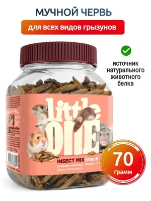 Little One 0,07кг Лакомство мучной червь для всеядных грызунов Little One 0,07кг Лакомство мучной червь для всеядных грызунов