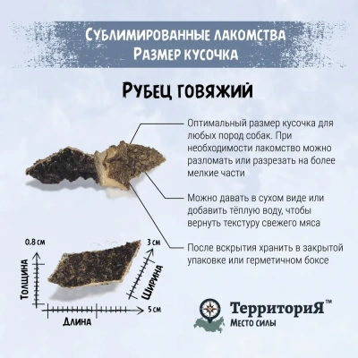ТерриториЯ Амур 0,035кг Рубец говяжий лакомство сублимированное для собак фото
