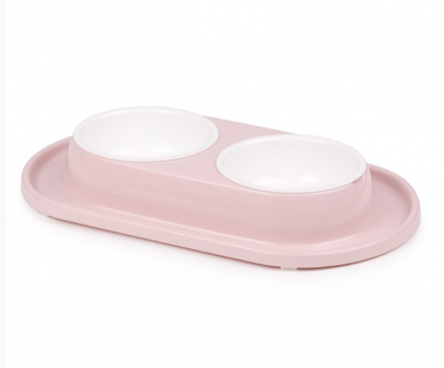 Миска (Zoo Plast) Лекси 0,3л двойная на подставке, (35,5*21,5*5см) фото