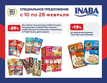 Скидки 15% и 25% на Inaba