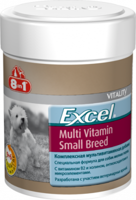 Витамины (8in1) Excel Multi Vitamin Small Breed 70таб, для собак мелких пород, 85г фото Витамины (8in1) Excel Multi Vitamin Small Breed 70таб, для собак мелких пород, 85г фото