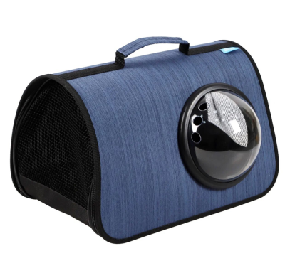 Сумка-переноска (Rich Breed) MYJET иллюминатор/сетка размер L 46*27*28 синий фото