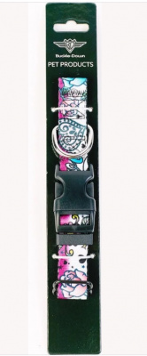 Ошейник (Buckle-Down) Любовь розовый цвет с пластиковой застёжкой 28-43 см фото