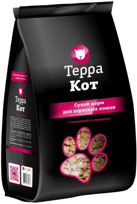 Терра Кот 0,4кг говядина и овощи сухой для взрослых кошек (772376) Терра Кот 0,4кг говядина и овощи сухой для взрослых кошек (772376)