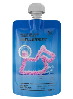 Wellement 0,08кг Кролик и тунец кремовый топпинг для собак фото