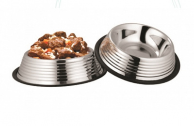 Миска (ZR) 0,7л ребристая металл  фото