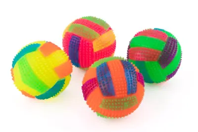 Игрушка-пищалка WOGY для собак Мяч d=7.5см мигает, микс