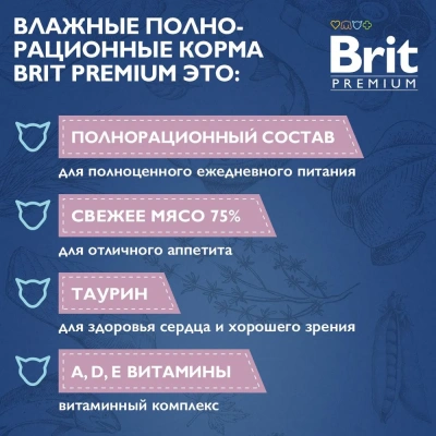 Brit Premium 0,085кг белая рыба в соусе пауч для котят (5048861) фото