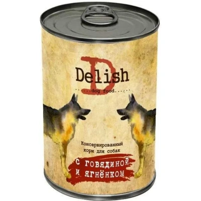 Delish 0,97кг говядина и ягнёнок консервы для собак фото