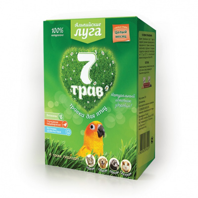 Альпийские луга травка 7 трав для птиц 75гр лоток Альпийские луга травка 7 трав для птиц 75гр лоток