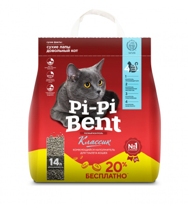 Наполнитель (Pi-Pi-Bent) 5кг Classic (бумажный крафт-пакет) комкующийся для кошек + 1кг в подарок Наполнитель (Pi-Pi-Bent) 5кг Classic (бумажный крафт-пакет) комкующийся для кошек + 1кг в подарок