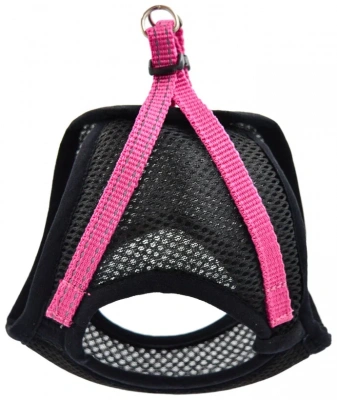 Шлейка (Зооэкспресс) 5743 М FRESH LINE жилет M капрон, светоотражающая нить, сетка, черная с малиновым