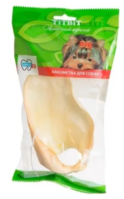 TiTBiT 0,031кг лакомство ухо говяжье 1 (мягкая упаковка) фото