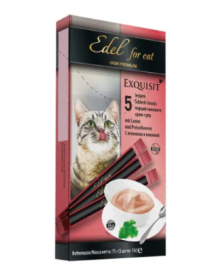 Edel 0,075кг лакомство для кошек крем-суп с ягненком и клюквой фото